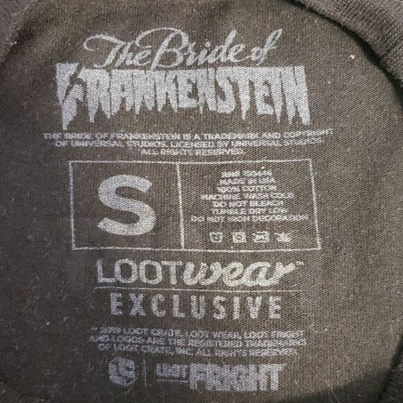 The Bride of Frankenstein Women's Small Black T-Shirt - Picture 7 of 7